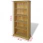 Preview: Bücherschrank 5 Fächer Mexiko-Stil Kiefernholz 81x40x170 cm