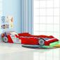 Preview: ARDEBO.de - Kinderbett mit LED im Rennwagen-Design 90 x 200 cm Rot