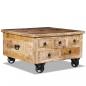 Preview: ARDEBO.de - Couchtisch Raues Mangoholz 70x70x40 cm