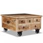 Preview: Couchtisch Raues Mangoholz 70x70x40 cm