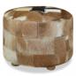 Preview: Hocker Echtes Ziegenfell Rund 50 x 50 x 45 cm 