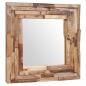 Preview: Dekorativer Spiegel Teak 60 x 60 cm Quadratisch