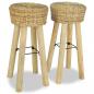 Preview: ARDEBO.de - Barhocker 2 Stk. Natur Rattan