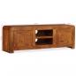 Preview: TV-Schrank Massivholz mit Honigfarbenem Finish 120x30x40 cm