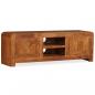 Preview: TV-Schrank Massivholz mit Honigfarbenem Finish 120x30x40 cm