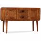 Preview: ARDEBO.de - Sideboard Massivholz mit Honigfarbenem Finish 120x30x75 cm