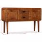 Preview: Sideboard Massivholz mit Honigfarbenem Finish 120x30x75 cm