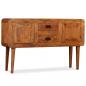 Preview: Sideboard Massivholz mit Honigfarbenem Finish 120x30x75 cm