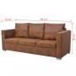 Preview: Sofa 3-Sitzer 191x73x82 cm Wildleder-Optik