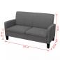 Preview: 2-Sitzersofa 135 x 65 x76 cm Dunkelgrau