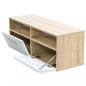 Preview: TV-Schrank Holzwerkstoff 95x35x36 cm Eiche und Weiß