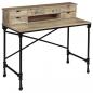 Preview: Schreibtisch Mangoholz Massiv und Stahl 110 x 50 x 96 cm