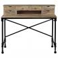 Preview: Schreibtisch Mangoholz Massiv und Stahl 110 x 50 x 96 cm