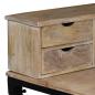 Preview: Schreibtisch Mangoholz Massiv und Stahl 110 x 50 x 96 cm