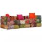 Preview: ARDEBO.de - 3-Sitzer Modularer Pouf Patchwork Stoff 