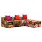 Preview: ARDEBO.de - 3-Sitzer Modularer Pouf Patchwork Stoff 