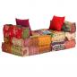 Preview: 3-Sitzer Modularer Pouf Patchwork Stoff 