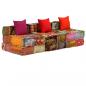 Preview: 3-Sitzer Modularer Pouf Patchwork Stoff 