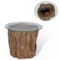 Preview: ARDEBO.de - Couchtisch Teak Glas 50x40 cm