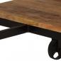 Preview: Schreibtisch mit Klapphocker Mangoholz Massiv 115x50x76 cm