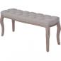 Preview: ARDEBO.de - Bank Leinen Massivholz 110x38x48 cm Dunkelgrau