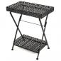 Preview: ARDEBO.de - Beistelltisch Klappbar Vintage Metall 58 x 35 x 72 cm Schwarz