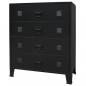 Preview: ARDEBO.de - Schubladenschrank Metall Industrie-Stil 78 x 40 x 93 cm Schwarz