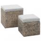 Preview: ARDEBO.de - Ottoman-Set 2 Stk. Seegras Grau