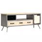 Preview: ARDEBO.de - TV-Schrank Massivholz Mango und Stahl 120x30x45 cm