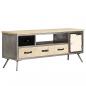 Preview: TV-Schrank Massivholz Mango und Stahl 120x30x45 cm