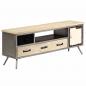 Preview: TV-Schrank Massivholz Mango und Stahl 120x30x45 cm