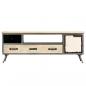 Preview: TV-Schrank Massivholz Mango und Stahl 120x30x45 cm