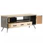 Preview: TV-Schrank Massivholz Mango und Stahl 120x30x45 cm