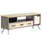 Preview: TV-Schrank Massivholz Mango und Stahl 120x30x45 cm