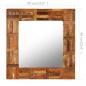 Preview: Wandspiegel Altholz Massiv 60x60 cm