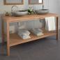 Preview: ARDEBO.de - Waschtischunterschrank Massivholz Teak 132x45x75 cm