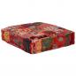 Preview: Pouf Flickwerk Quadrat Baumwolle Handgefertigt 50×50×12 cm Rot