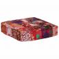 Preview: Pouf Flickwerk Quadrat Baumwolle Handgefertigt 50×50×12 cm Rot