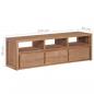 Preview: TV-Schrank Massivholz Teak mit natürlichem Finish 120×30×40 cm