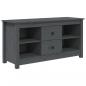 Preview: TV-Schrank Grau 103x36,5x52 cm Massivholz Kiefer