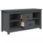 Preview: TV-Schrank Grau 103x36,5x52 cm Massivholz Kiefer