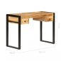 Preview: Schreibtisch mit 2 Schubladen 110 x 50 x 77 cm Mangoholz Massiv