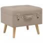 Preview: ARDEBO.de - Hocker mit Stauraum 40 cm Beige Stoff