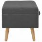 Preview: Hocker mit Stauraum 40 cm Dunkelgrau Stoff