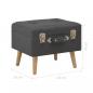 Preview: Hocker mit Stauraum 40 cm Dunkelgrau Stoff