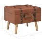 Preview: Hocker mit Stauraum 40 cm Hellbraun Kunstleder