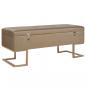 Preview: ARDEBO.de - Bank mit Staufach 105 cm Beige Samt