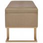 Preview: Bank mit Staufach 105 cm Beige Samt