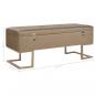 Preview: Bank mit Staufach 105 cm Beige Samt