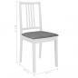 Preview: Esszimmerstühle mit Polstern 4 Stk. Weiß Massivholz
